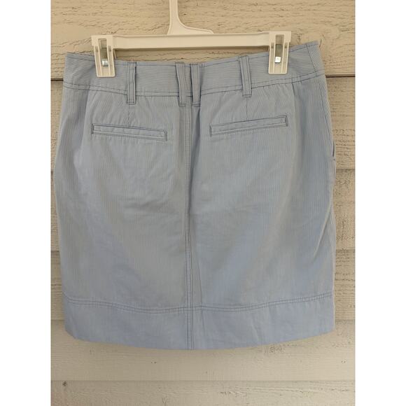 Merona Blue White Seersucker Stripe Skirt Size 8 Cotton Preppy Summer - Picture 7 of 7